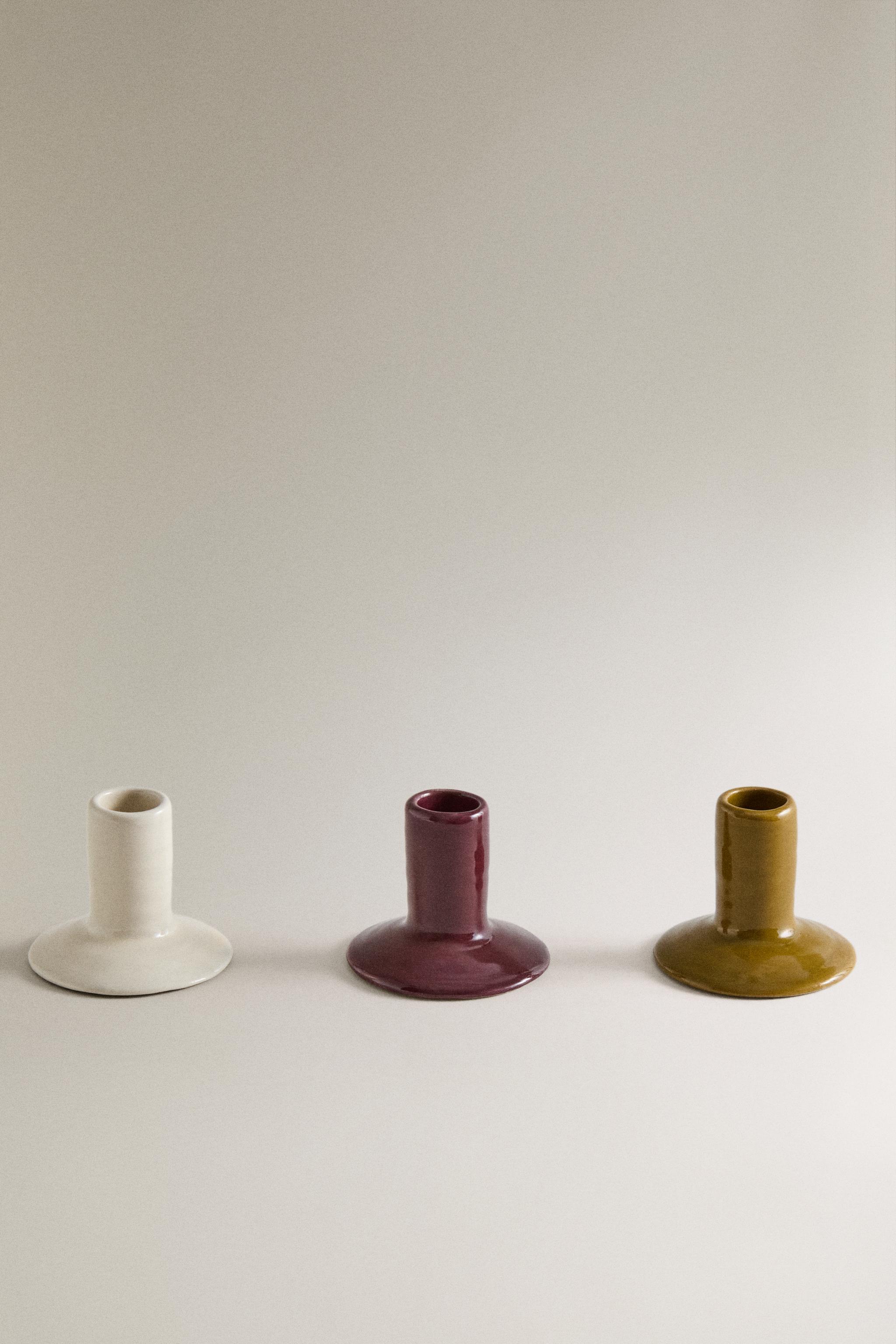 STONEWARE CANDLESTICK SET (PACK OF 3)